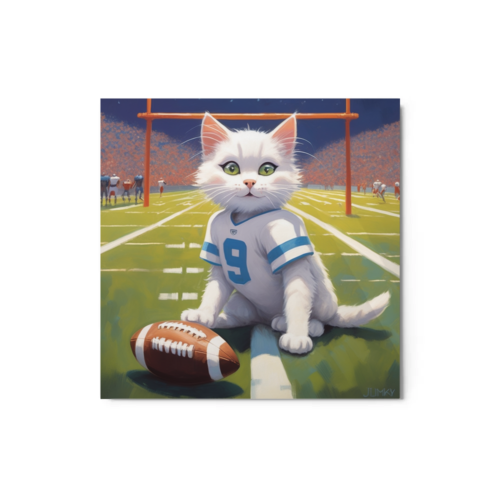 PugMug Custom White Companion Cat Metal Print