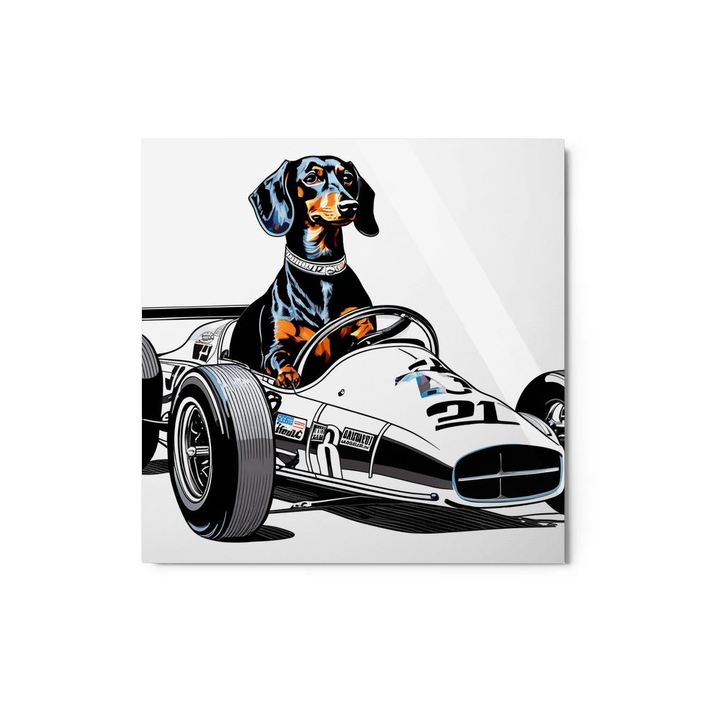 PugMug Custom Black Dachshund Metal Print
