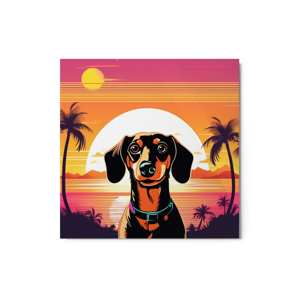 PugMug Custom Tan Dachshund Metal Print
