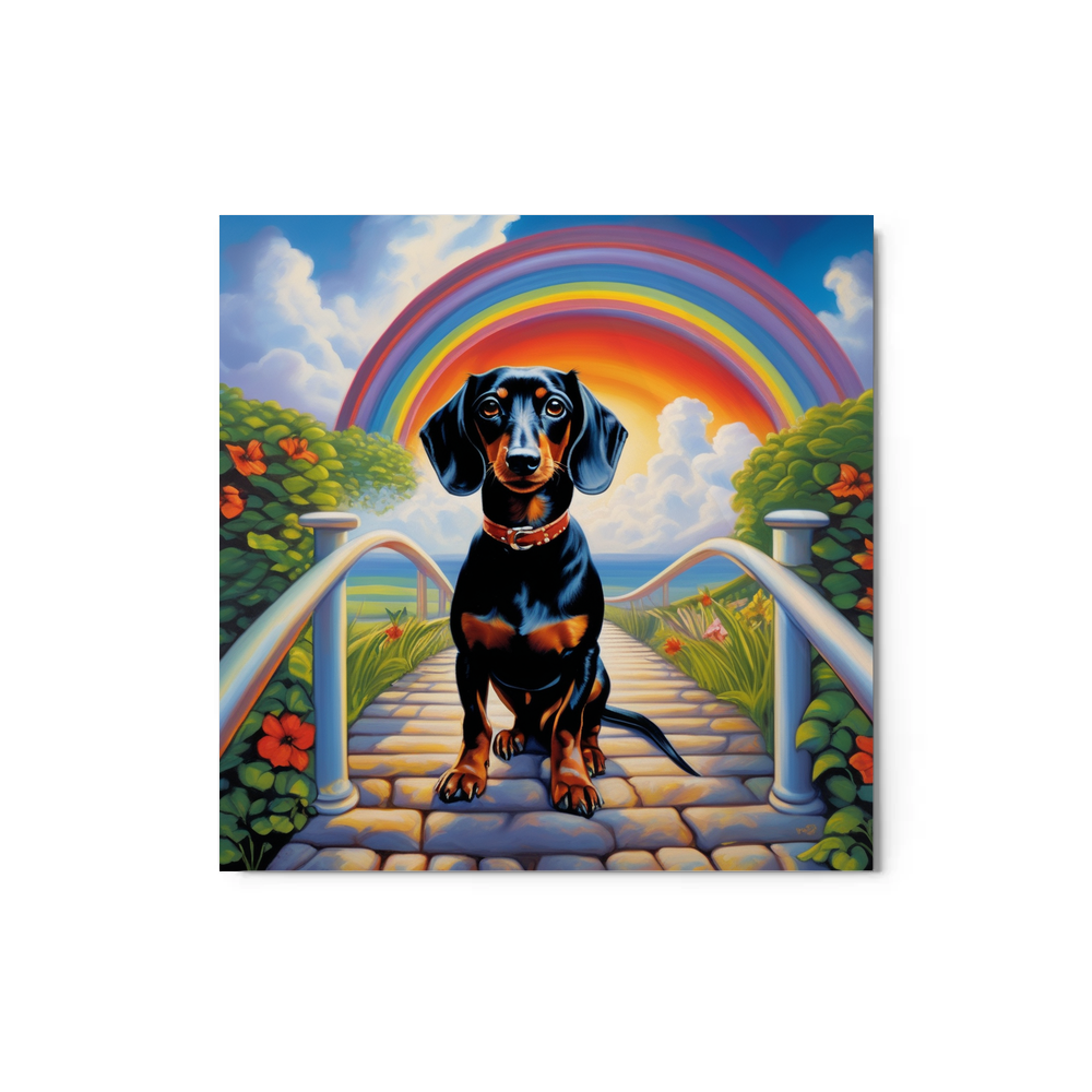 PugMug Custom Black Dachshund Metal Print