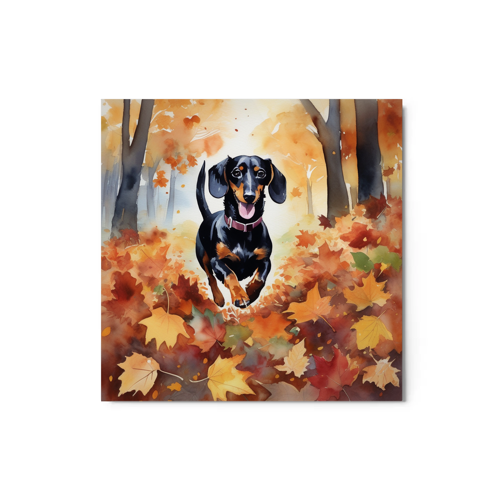PugMug Custom Black Dachshund Metal Print