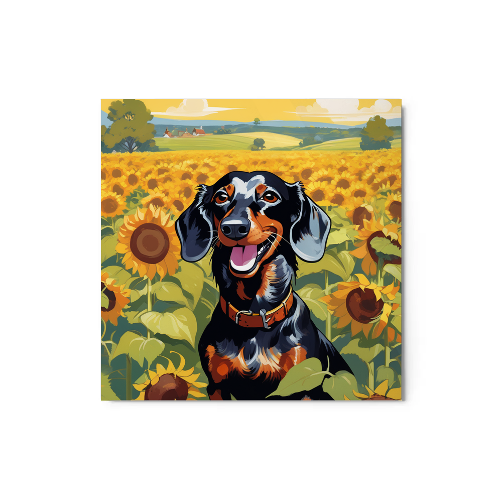 PugMug Custom Black Dachshund Metal Print