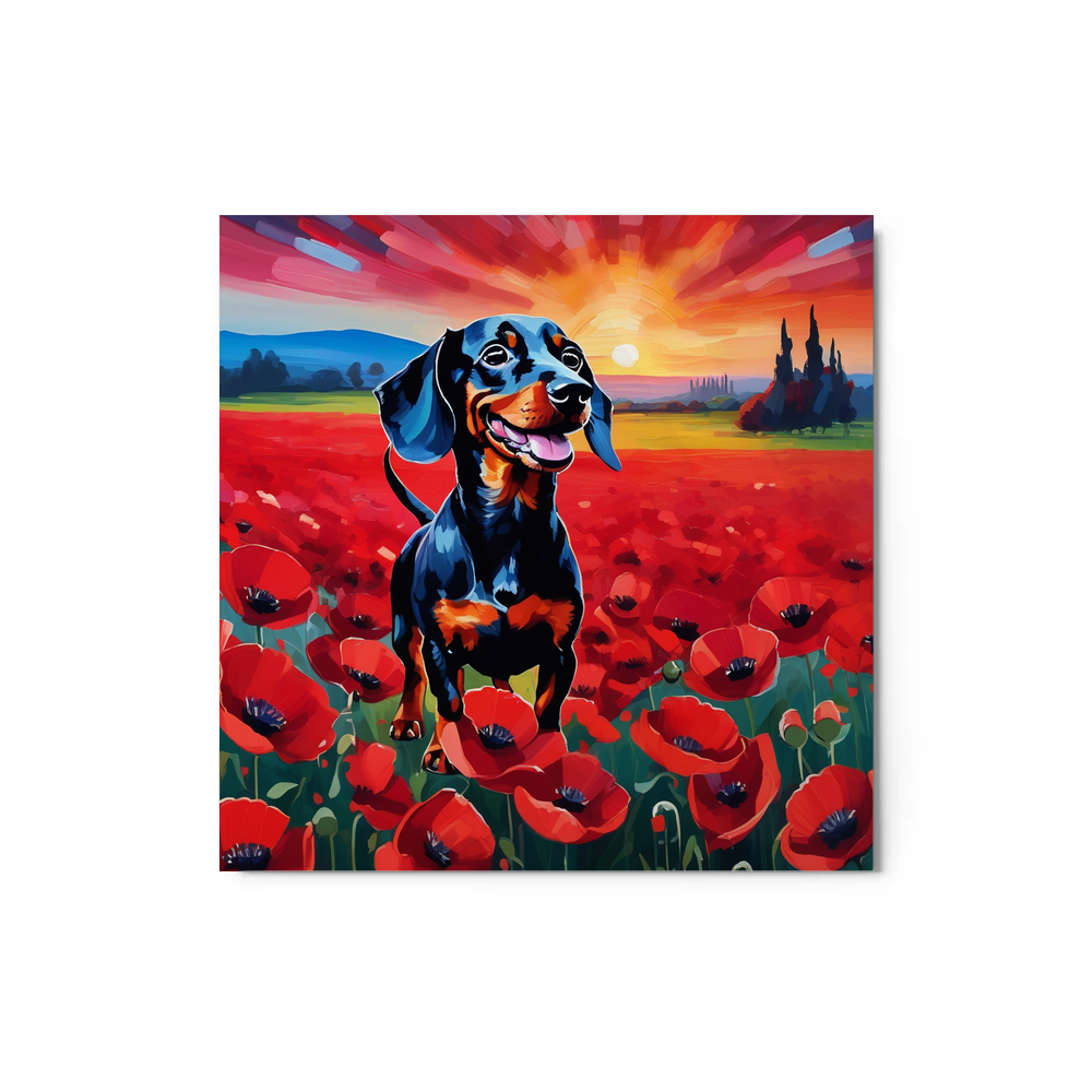 PugMug Custom Black Dachshund Metal Print