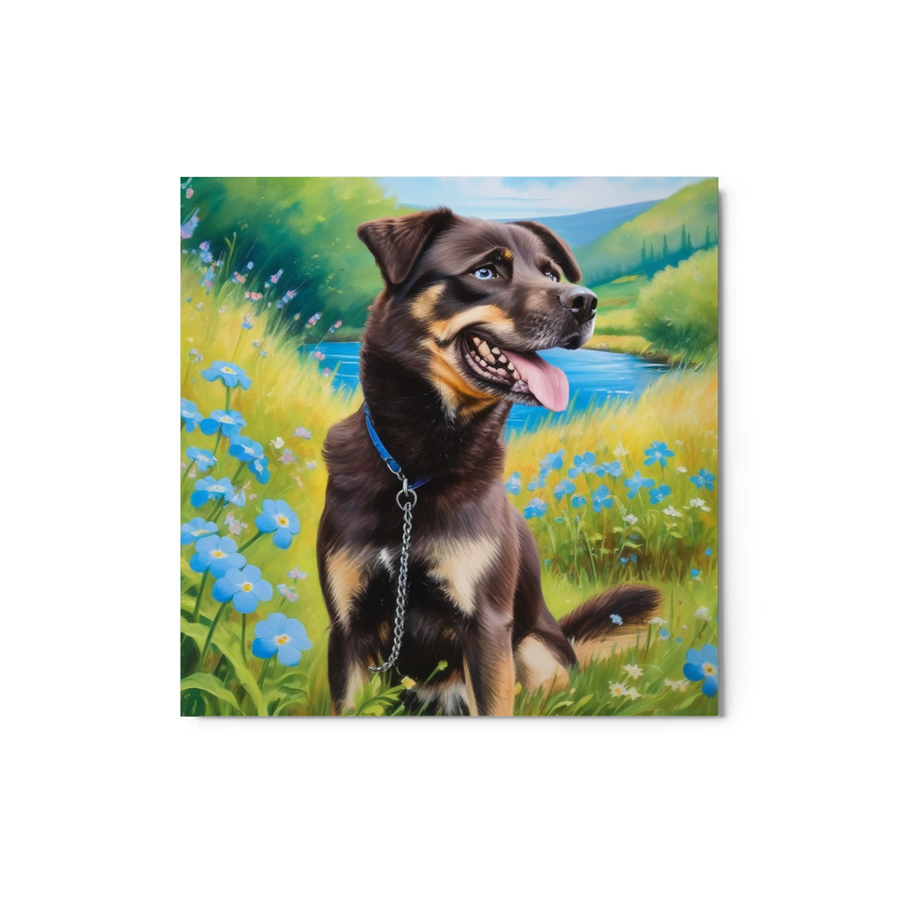 PugMug Custom Blue Metal Print