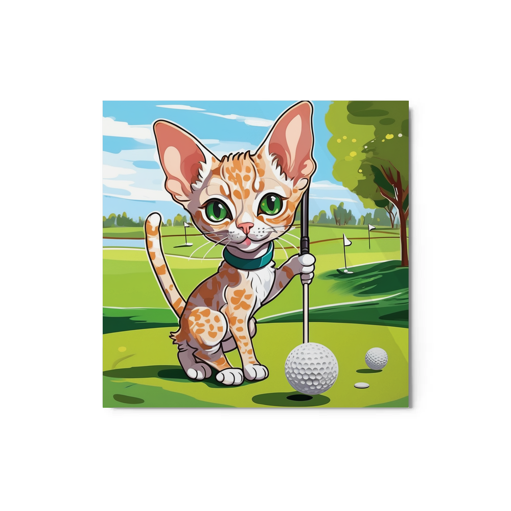 PugMug Custom Tabby Devon Rex Cat Metal Print