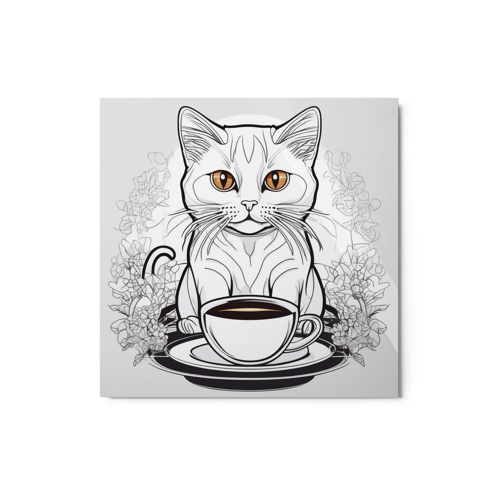 PugMug Custom White Companion Cat Metal Print