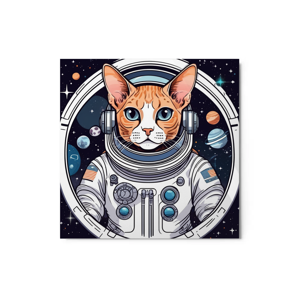 PugMug Custom Tabby Devon Rex Cat Metal Print