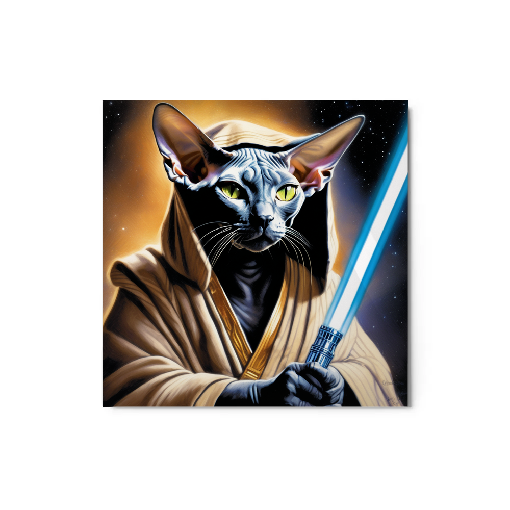 PugMug Custom Black Sphynx Cat Metal Print