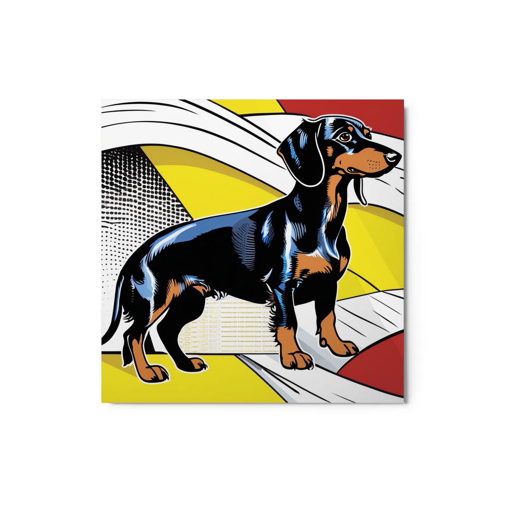 PugMug Custom Black Dachshund Metal Print