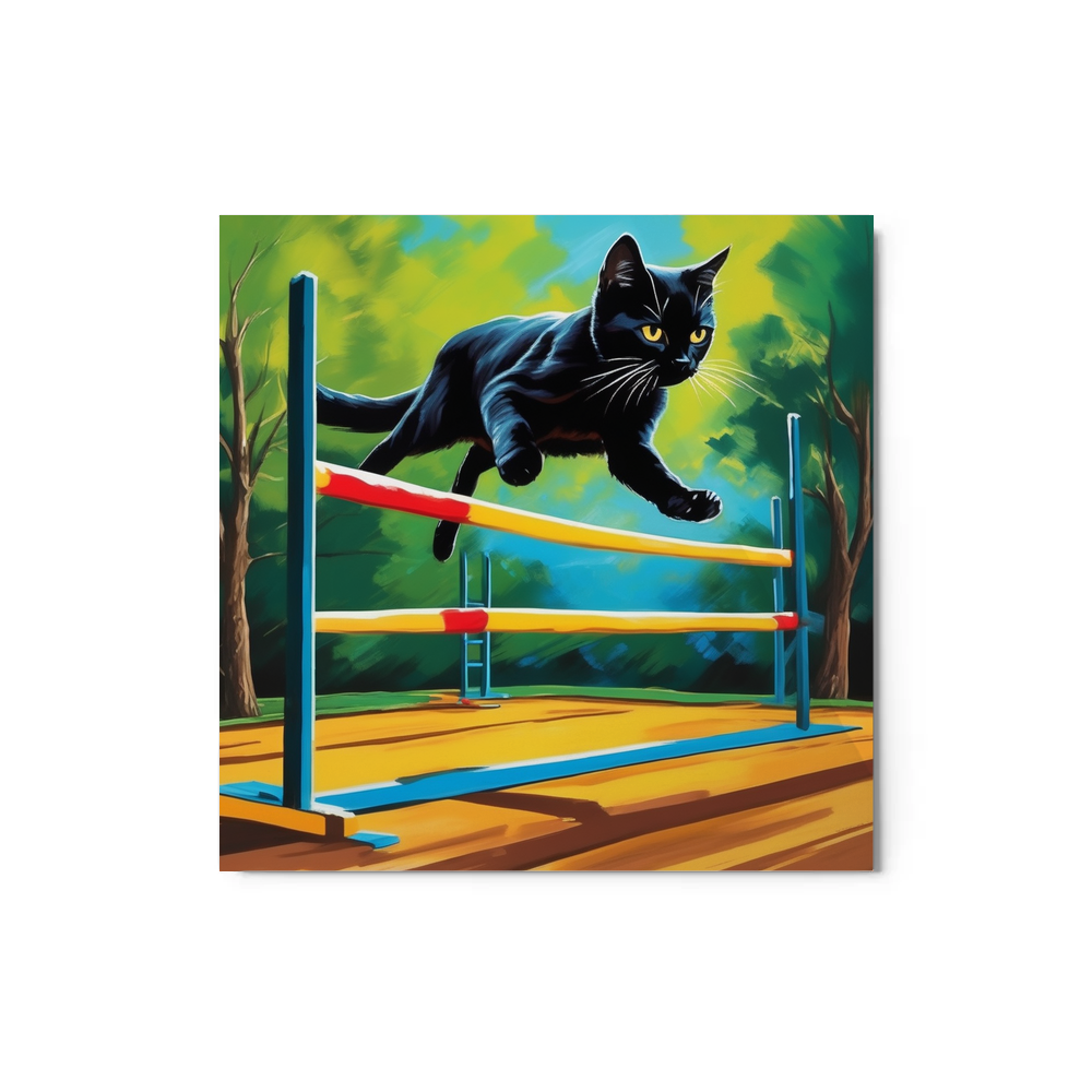 PugMug Custom Black Companion Cat Metal Print