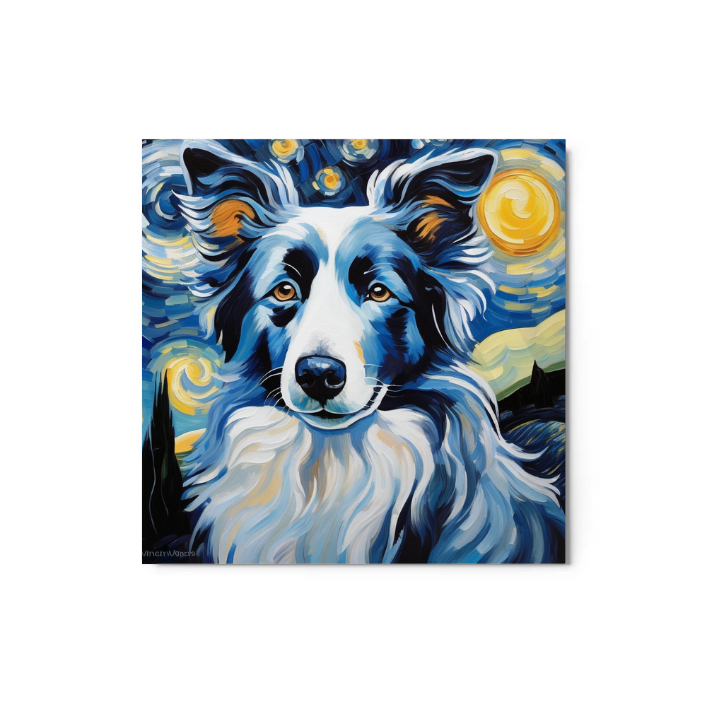 PugMug Custom Blue Merle Border Collie Metal Print