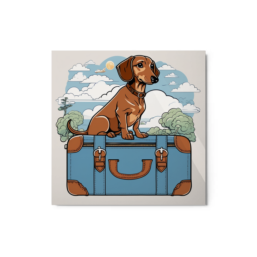 PugMug Custom Tan Dachshund Metal Print