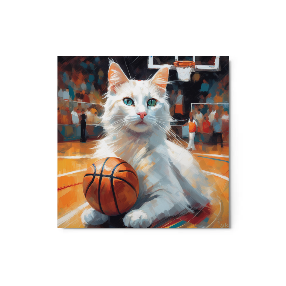 PugMug Custom White Companion Cat Metal Print