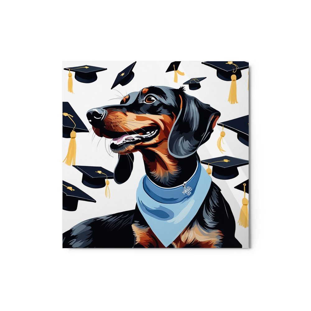 PugMug Custom Black Dachshund Metal Print