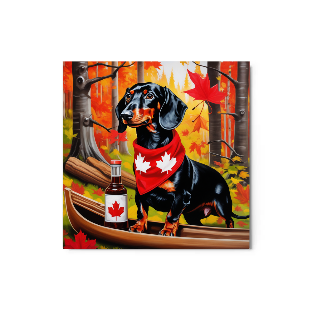 PugMug Custom Black Dachshund Metal Print