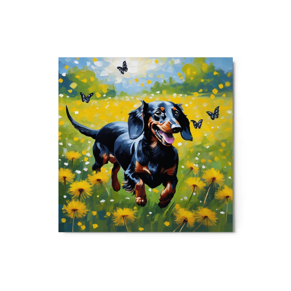 PugMug Custom Black Dachshund Metal Print