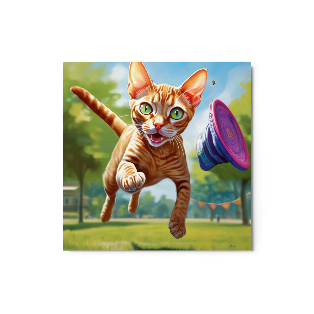 PugMug Custom Tabby Devon Rex Cat Metal Print