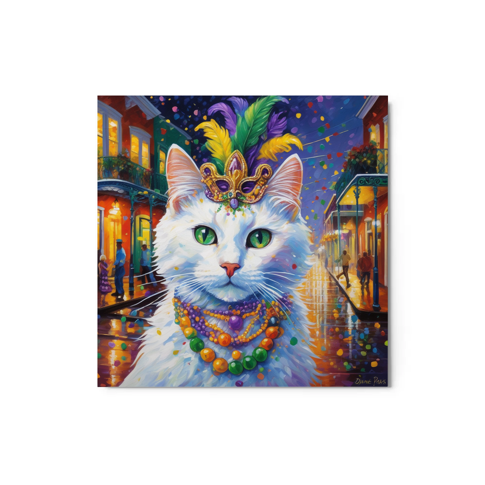 PugMug Custom White Companion Cat Metal Print