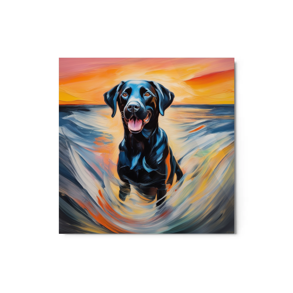 PugMug Custom Black Labrador Retriever Metal Print
