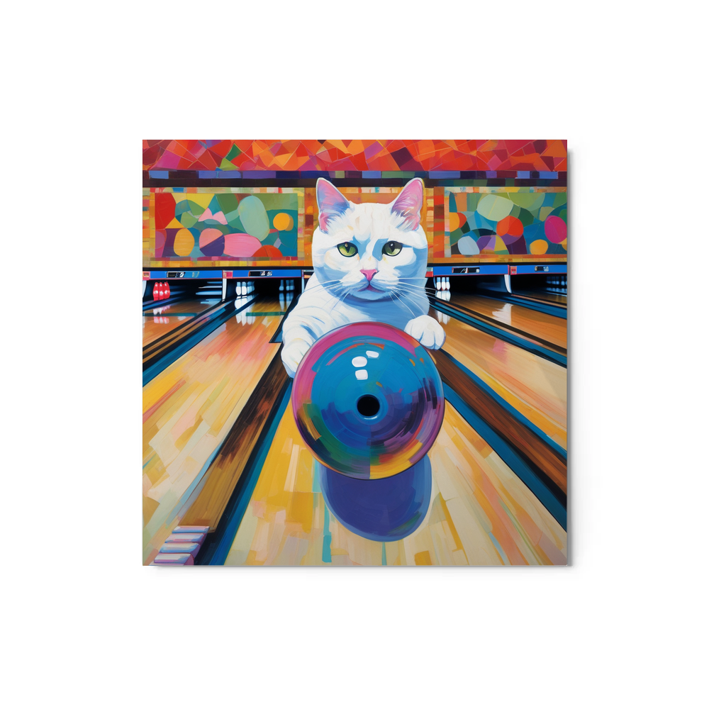 PugMug Custom White Companion Cat Metal Print