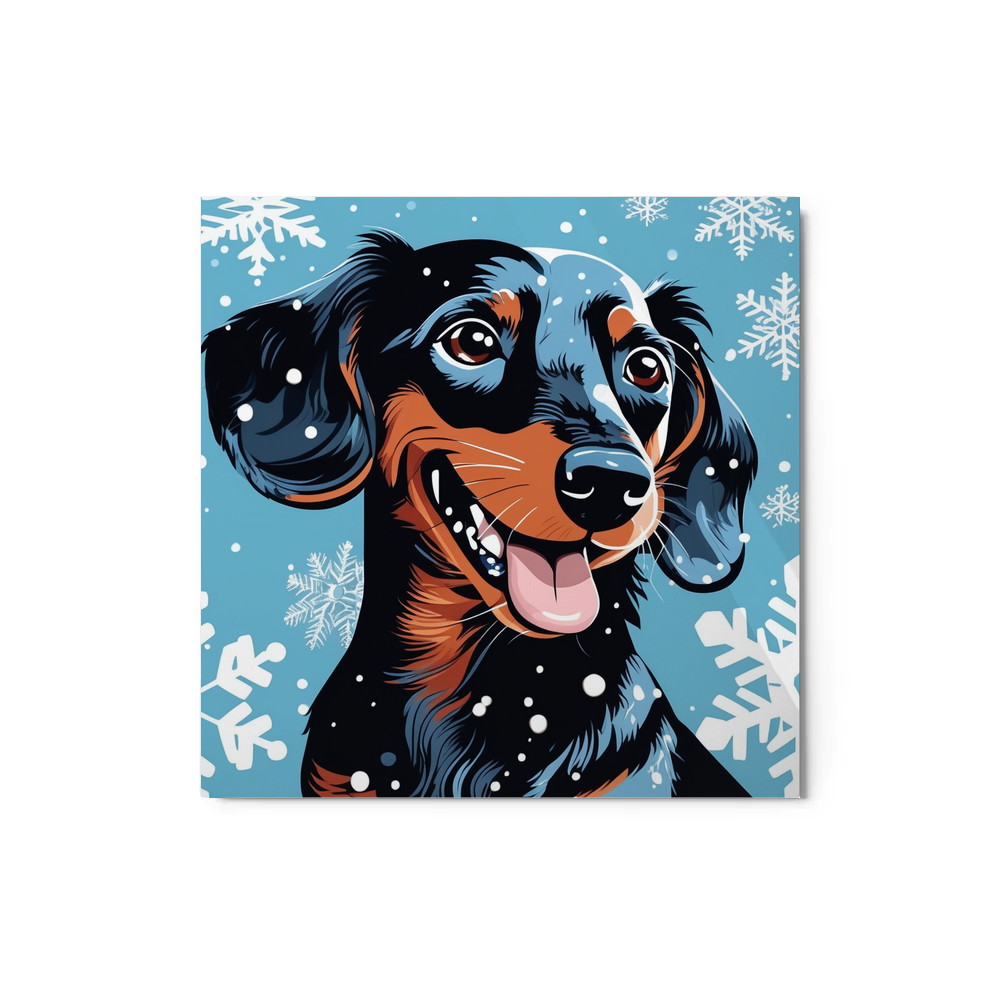PugMug Custom Black Dachshund Metal Print