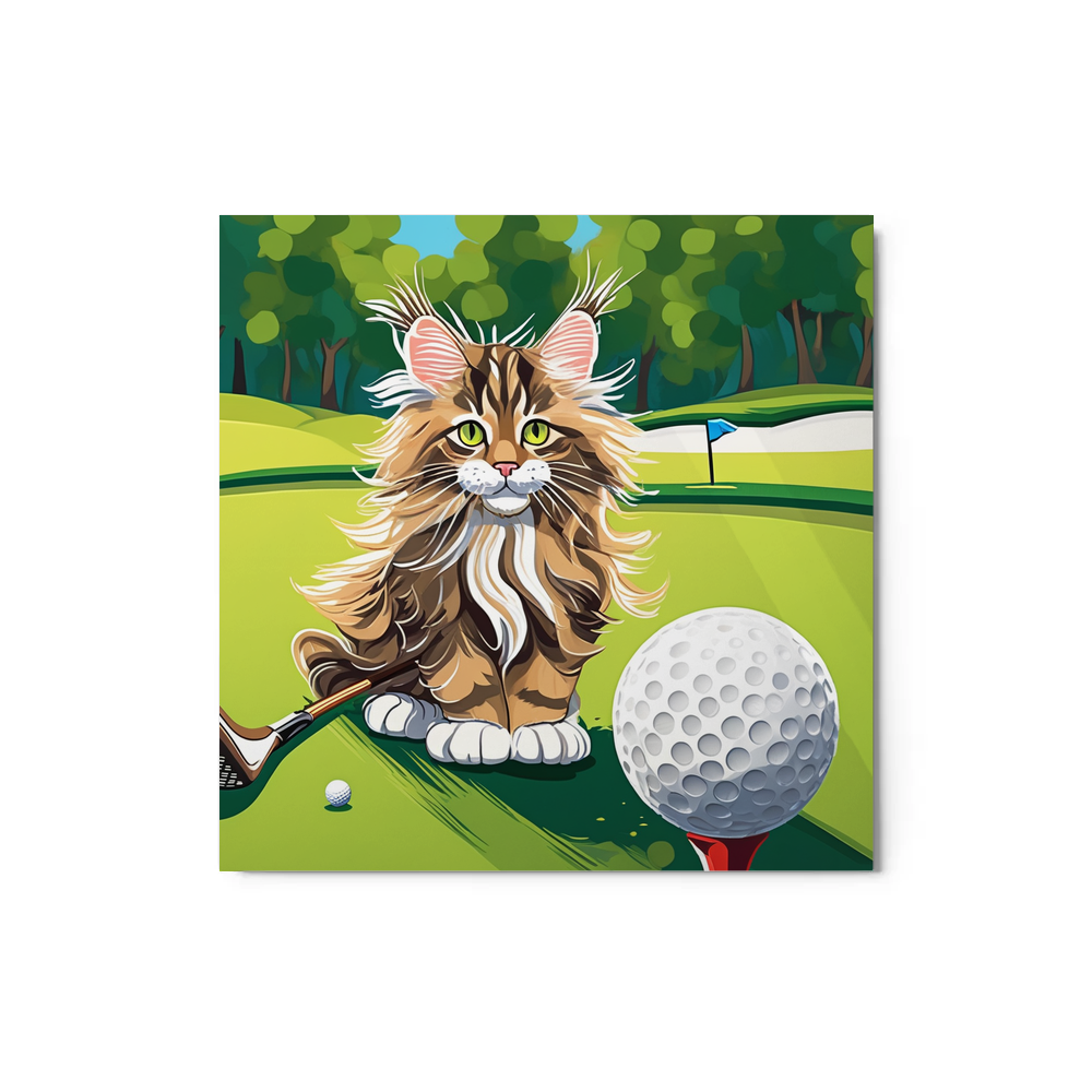 PugMug Custom Tabby Maine Coon Cat Metal Print