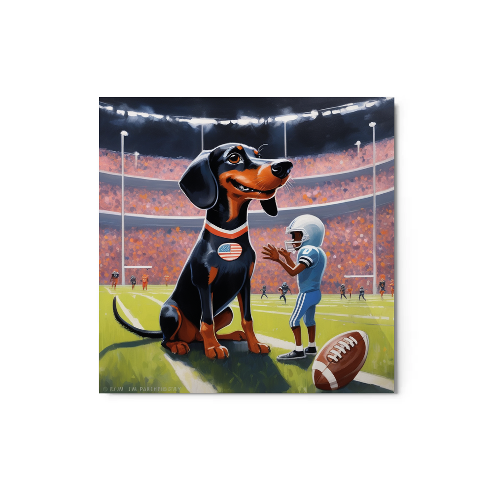 PugMug Custom Black Dachshund Metal Print