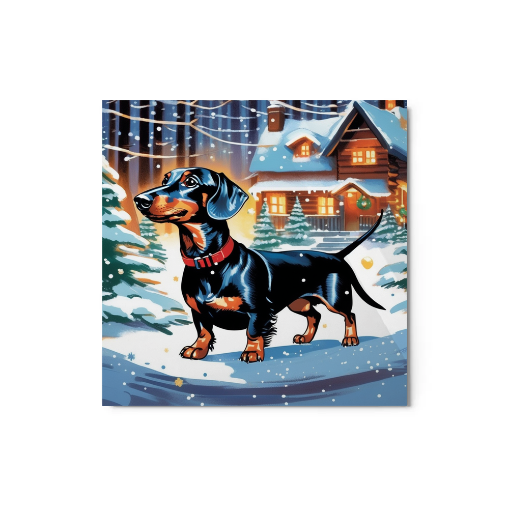 PugMug Custom Black Dachshund Metal Print