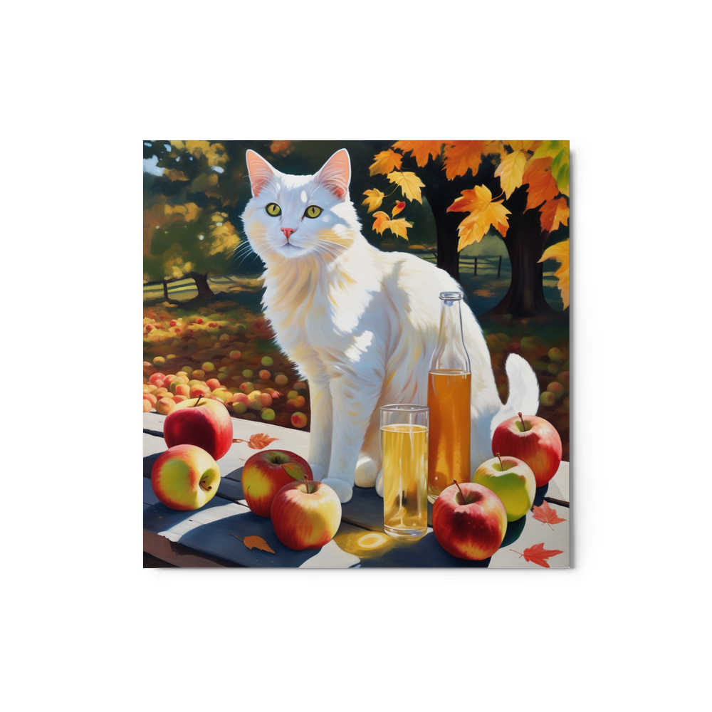 PugMug Custom White Companion Cat Metal Print