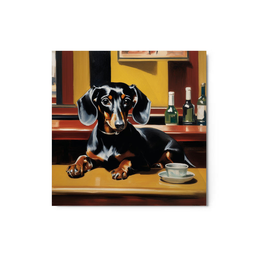 PugMug Custom Black Dachshund Metal Print