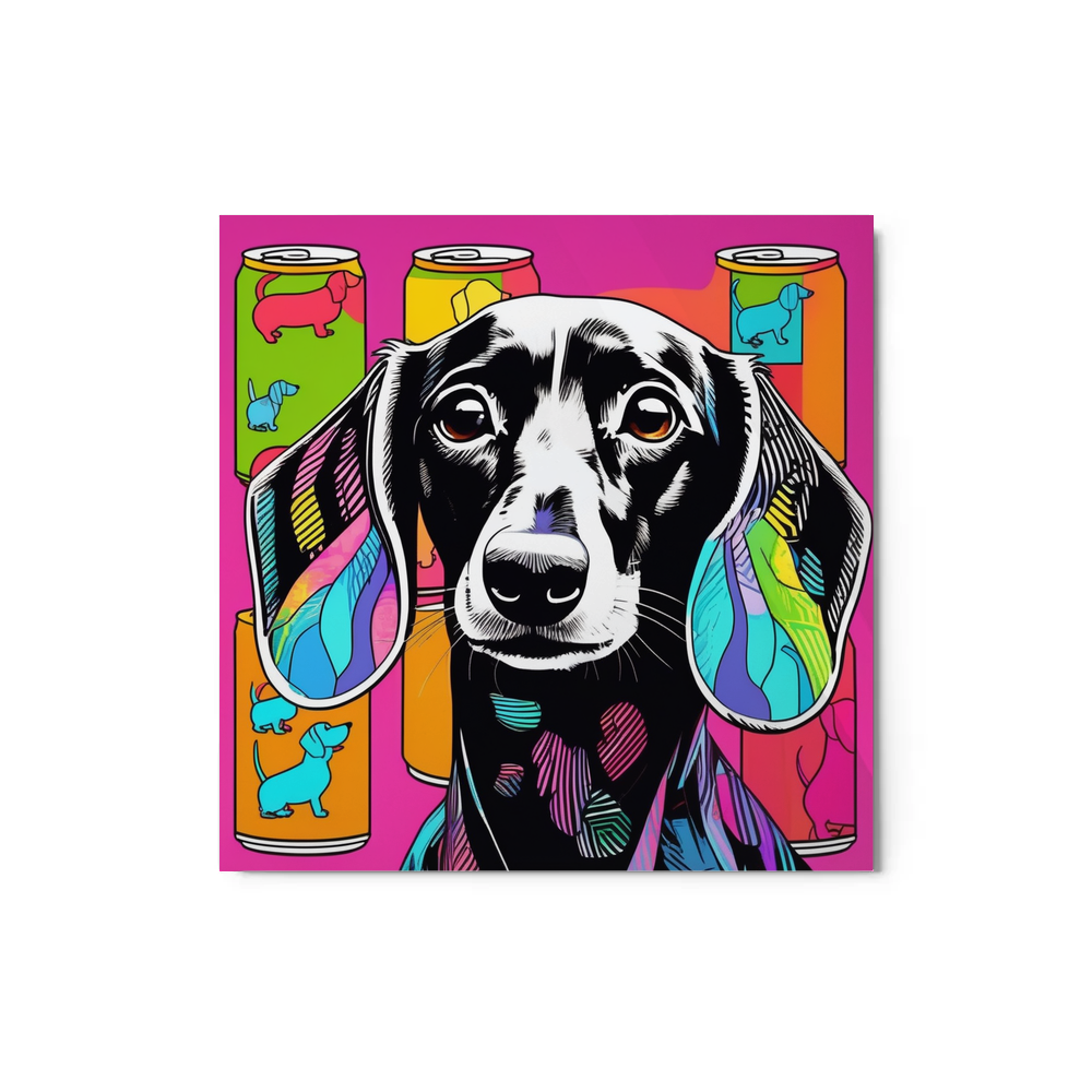 PugMug Custom Black Dachshund Metal Print