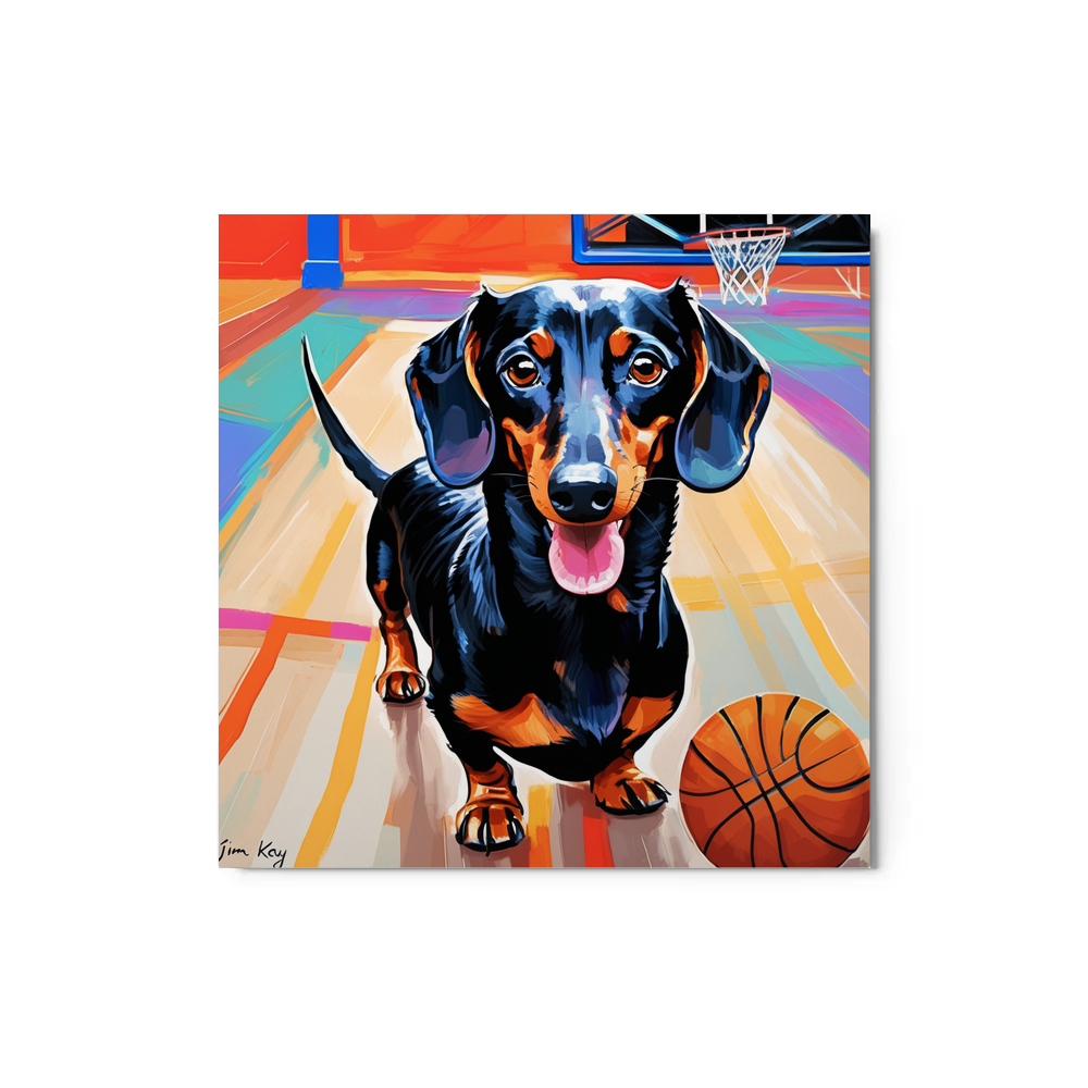 PugMug Custom Black Dachshund Metal Print