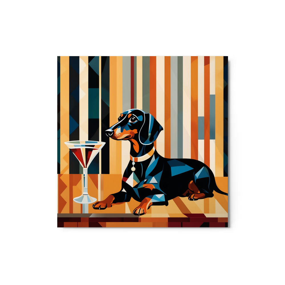 PugMug Custom Black Dachshund Metal Print