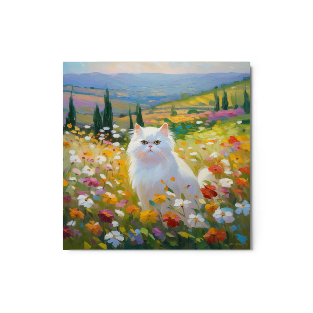 PugMug Custom White Persian Cat Metal Print