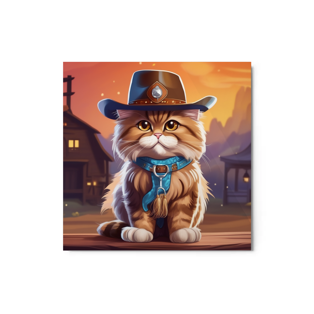 PugMug Custom Tabby Persian Cat Metal Print