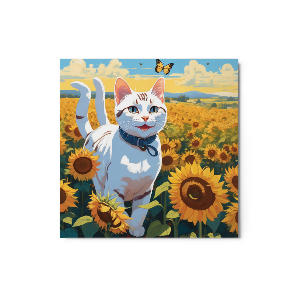 PugMug Custom White American Shorthair Cat Metal Print