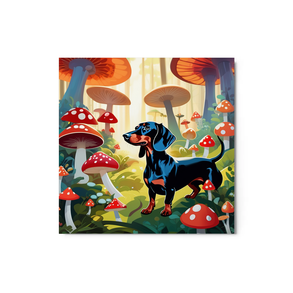 PugMug Custom Black Dachshund Metal Print