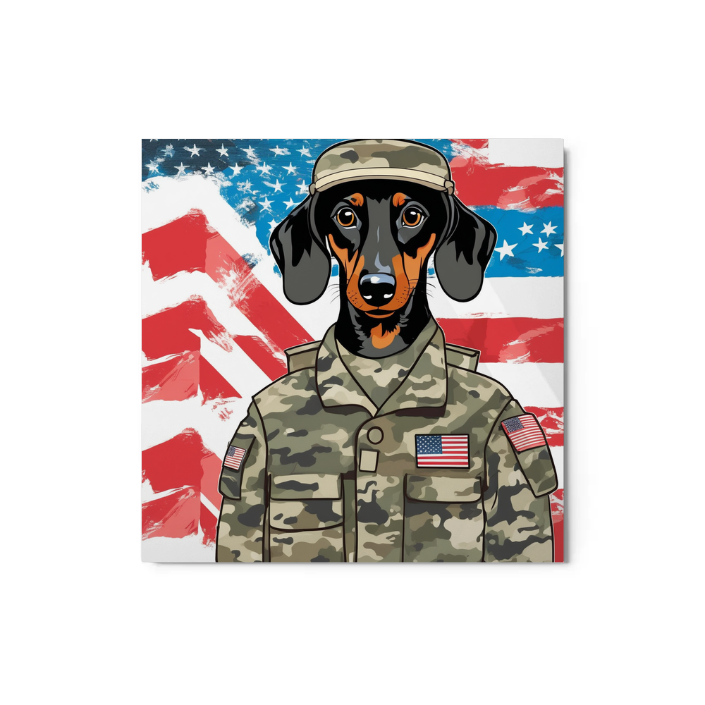 PugMug Custom Black Dachshund Metal Print