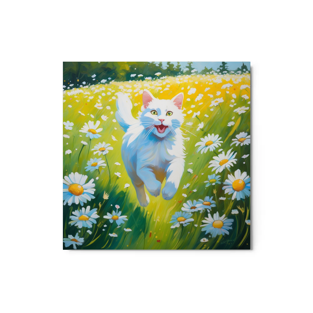 PugMug Custom White Companion Cat Metal Print