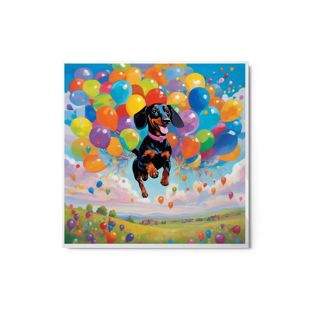 PugMug Custom Black Dachshund Metal Print