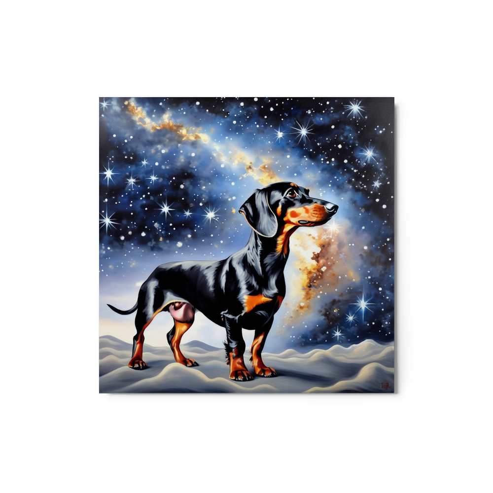 PugMug Custom Black Dachshund Metal Print