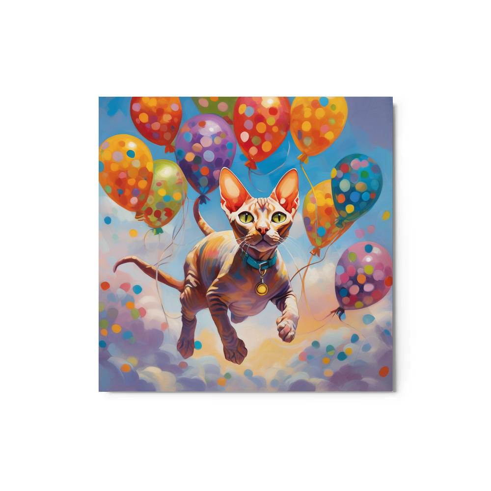 PugMug Custom Tabby Sphynx Cat Metal Print