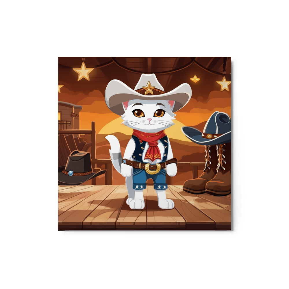 PugMug Custom White Companion Cat Metal Print