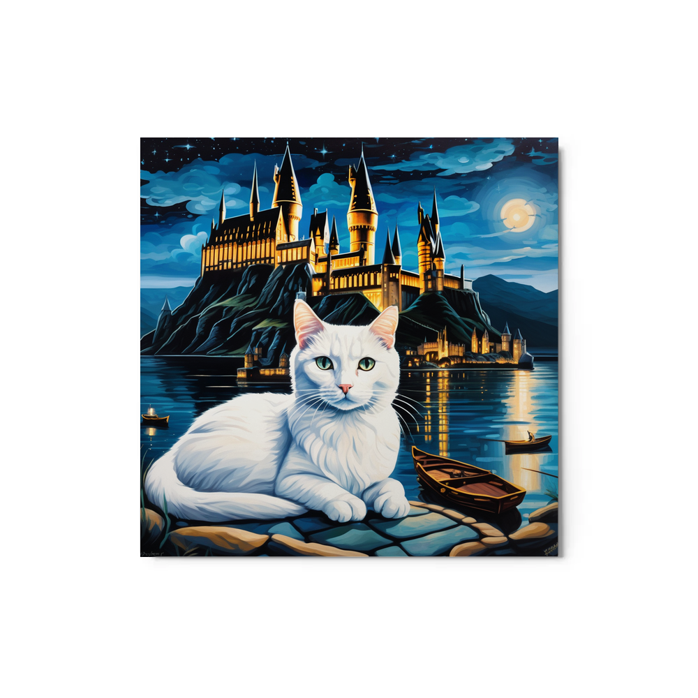 PugMug Custom White Companion Cat Metal Print
