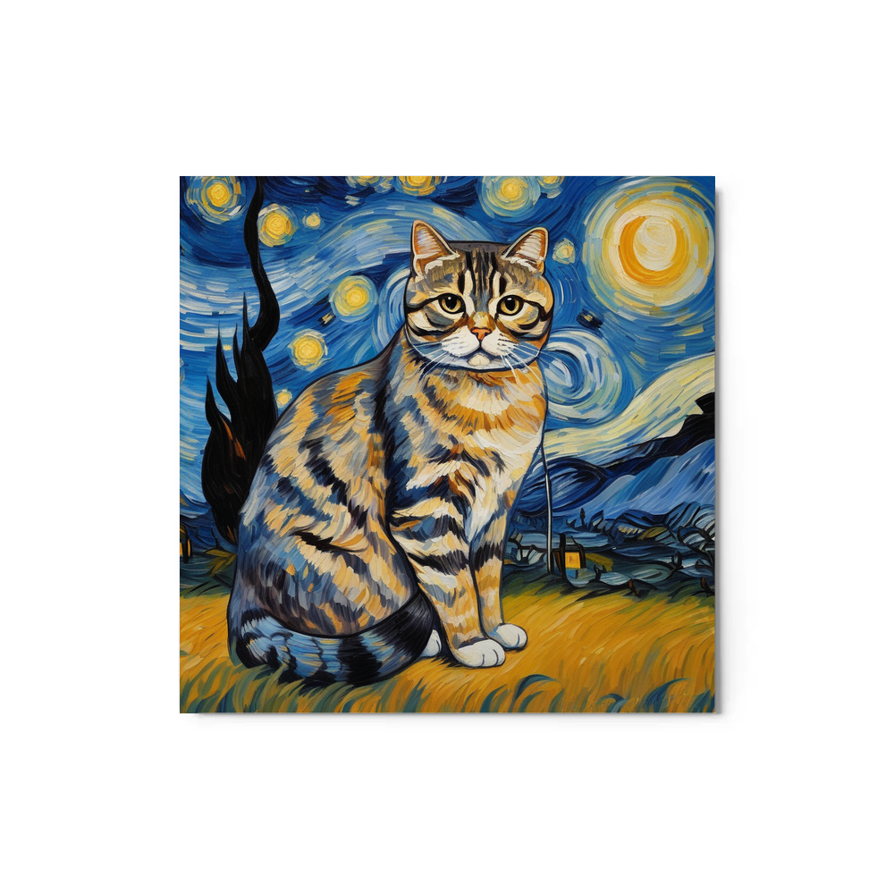 PugMug Custom Tabby Scottish Fold Cat Metal Print