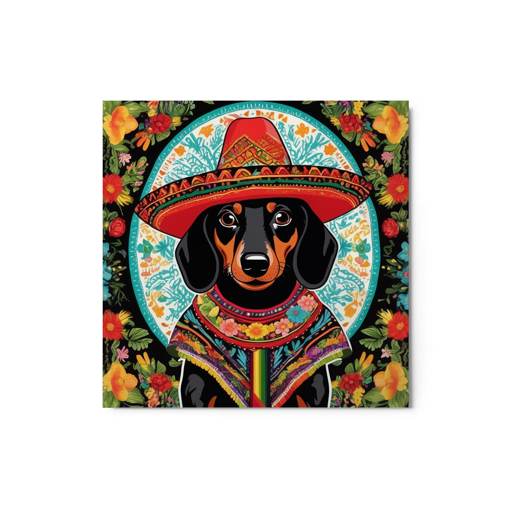 PugMug Custom Black Dachshund Metal Print