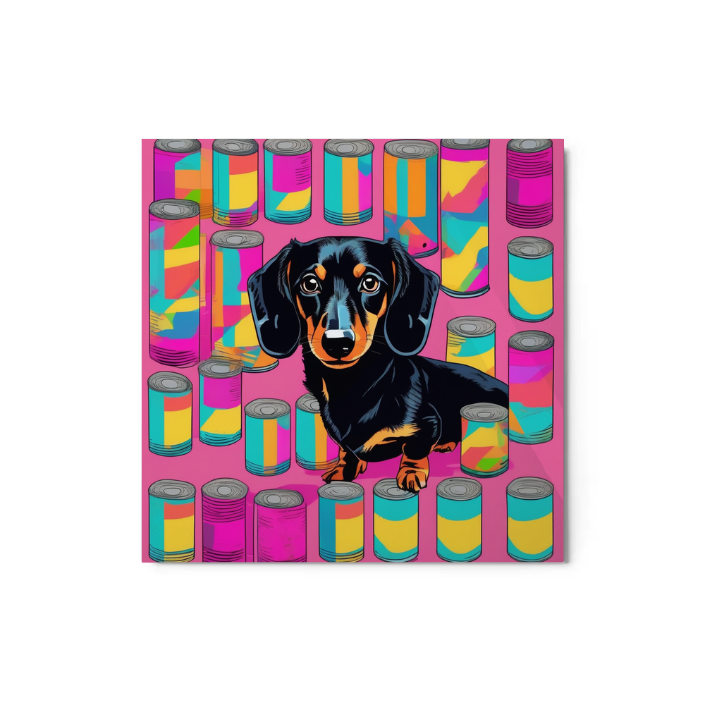 PugMug Custom Black Dachshund Metal Print