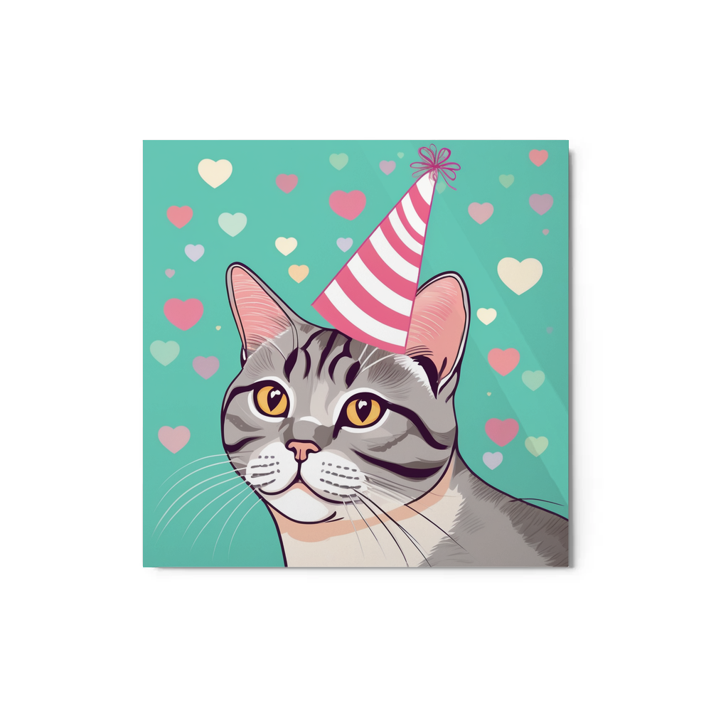 PugMug Custom Tabby British Shorthair Cat Metal Print