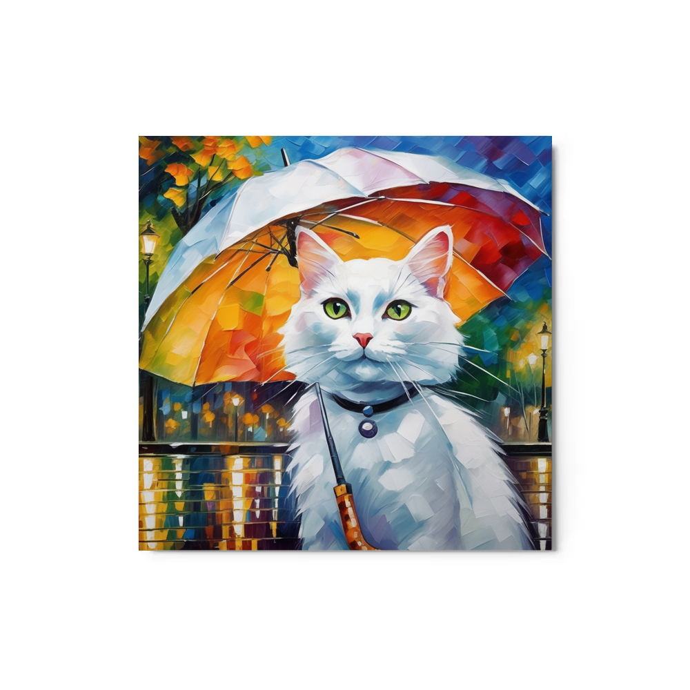 PugMug Custom White Companion Cat Metal Print