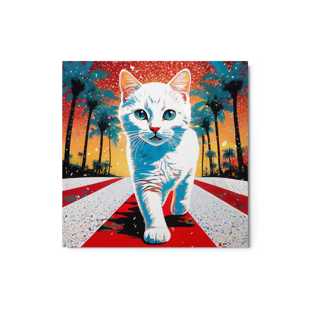 PugMug Custom White Companion Cat Metal Print